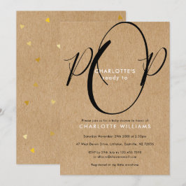 Redo till Chic för popup babyskor, Rustic Kraft Inbjudningar