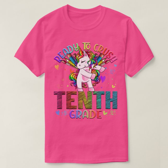 Redo till Crush 10:e Klass Back to school Uni T Shirt (Design framsida)