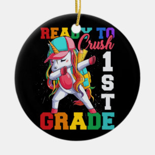 Redo till Crush 1St Klass Unicorn Adjö Kindergar Julgransprydnad Keramik