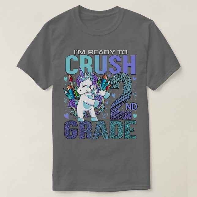 Redo till Crush 2 andra Klass Back to school Uni T Shirt (Design framsida)