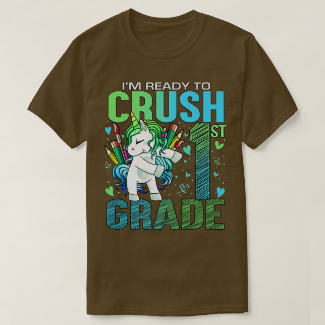 Redo till Crush First 1st Klass Back to school Uni T Shirt (Design framsida)