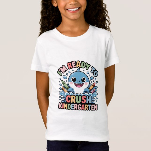 Redo till Crush Kindergarten Cute Shark T Shirt (Framsida)