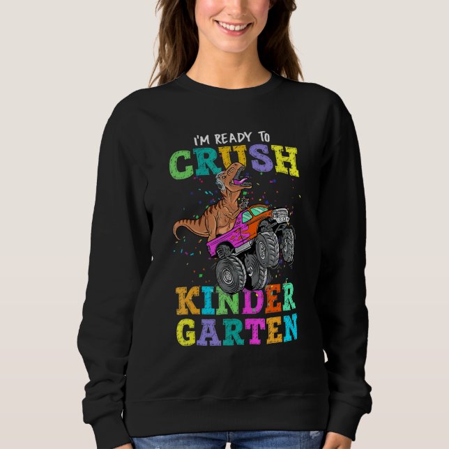 Redo till Crush Kindergarten Dinosaur Monster Last T Shirt (Framsida)