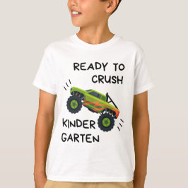 Redo till Crush Kindergarten Monster Lastbil T-Shi T Shirt