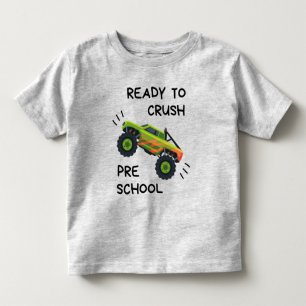 Redo till Crush Preschool Monster Lastbil Småbarn  T Shirt