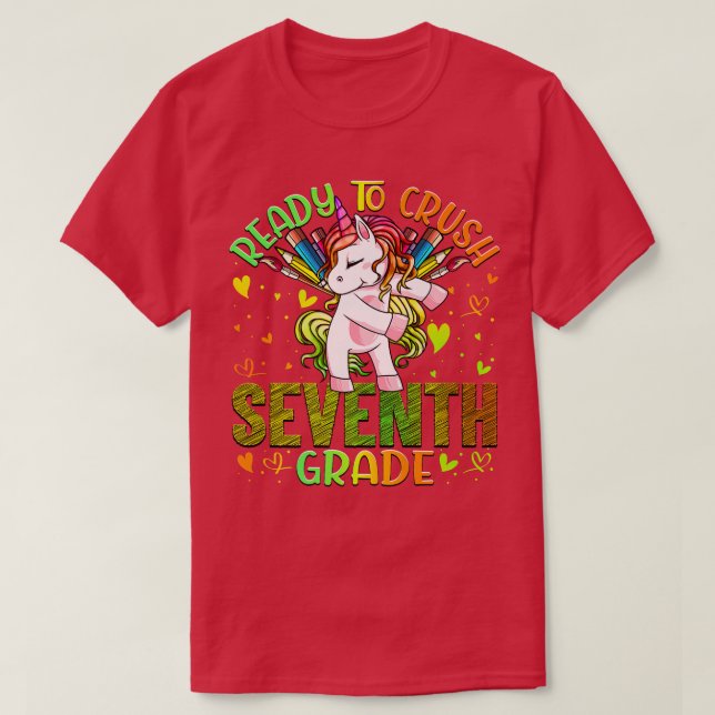Redo till Crush Sjunde 7:e Back to school T Shirt (Design framsida)
