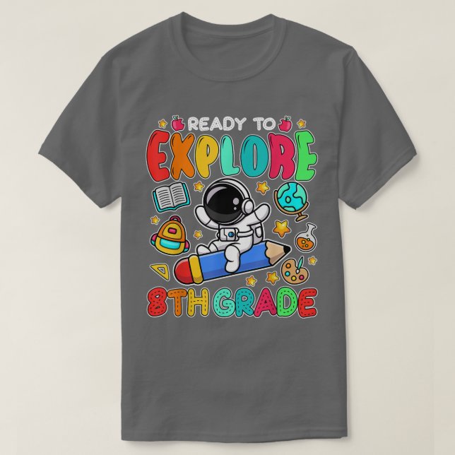 Redo till Eplore 8:e Klass Skating astronaut back  T Shirt (Design framsida)