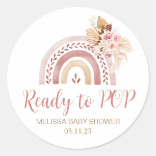 Redo till favorittagg för POP Boho Rainbow Baby Sh Runt Klistermärke
