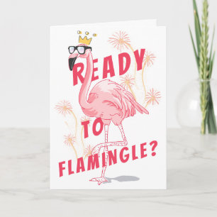 Redo till Flamingle? Funny Flamingo Birthday Inbjudan