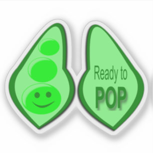 Redo till gravid Grönt av Pop Pea Klistermärken