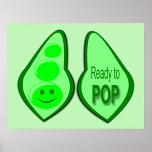 Redo till gravid Grönt av Pop Pea Poster