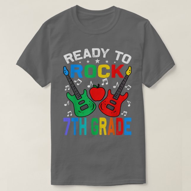 Redo till Guitar vid Sten 7:e Klass T Shirt (Design framsida)