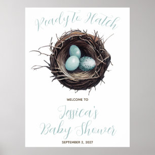 Redo till Hatch, fåglarnas bo, välkomsthälsning ti Poster