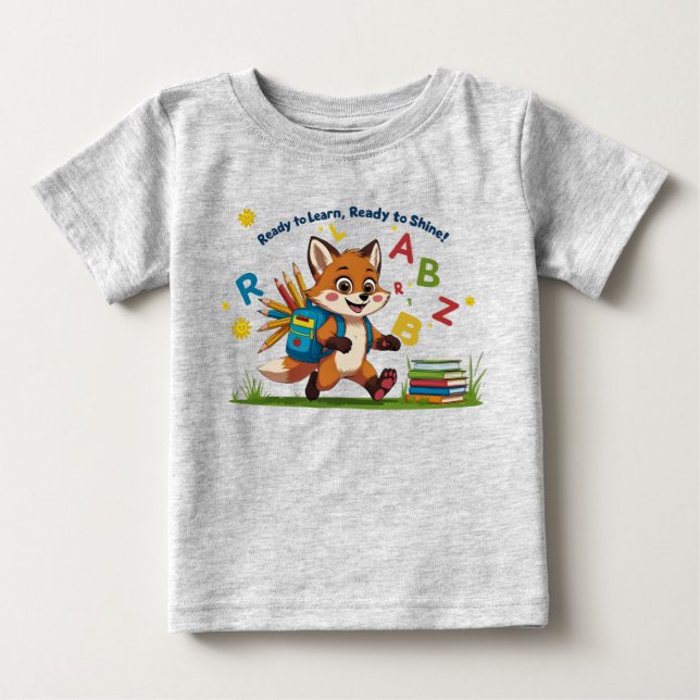 "Redo till Lär, Redo till Shine" - Cute Kindergar! T Shirt (Framsida)