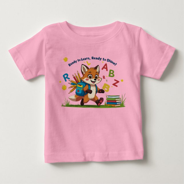 "Redo till Lär, Redo till Shine" - Cute Kindergar! T Shirt (Framsida)