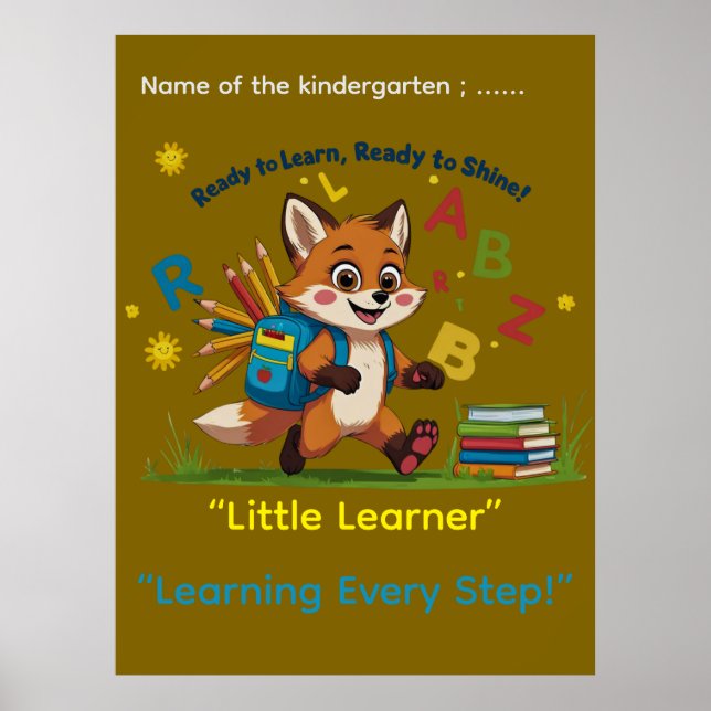Redo till Lär, Redo till Shine!" - Kindergarten Mo Poster (Framsidan)