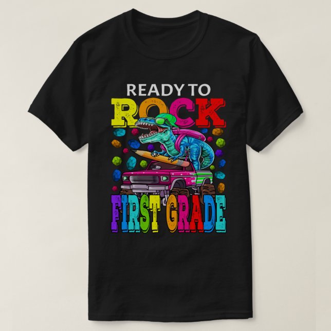 Redo till Lastbil Dinosaur B. Klass 1 T Shirt (Design framsida)