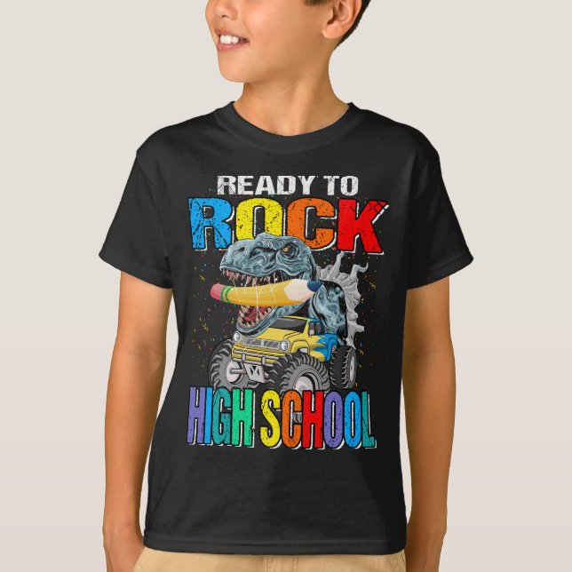 Redo till Lastbil Dinosaur, högskola i Sten T Shirt (Framsida)