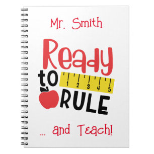 Redo till linjal och äppel anteckningsbok