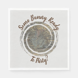 Redo till Party Brown Bunny Pun Humor Gathering Pappersservett