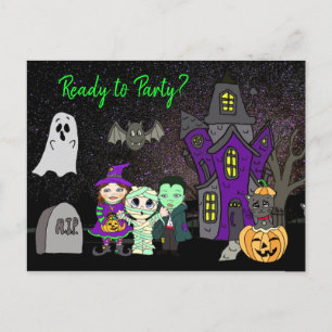 Redo till Party, Halloween, hemsökt Inbjudan