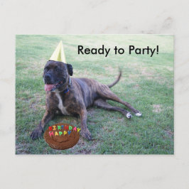 Redo till Party med Birthday Hund och Brownie Cake Inbjudan Vykort