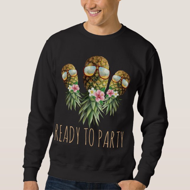 Redo till Party Swinger uppifrån och ned Pineapple Lång Ärmad Tröja (Framsida)