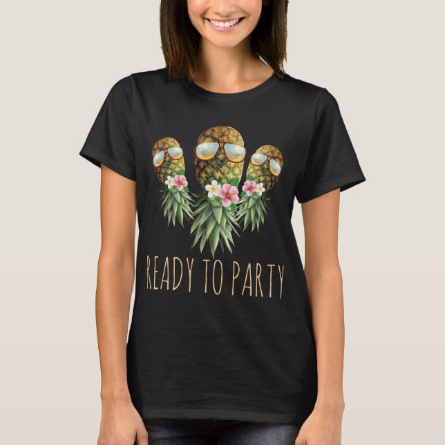 Redo till Party Swinger uppifrån och ned Pineapple T Shirt (Framsida)