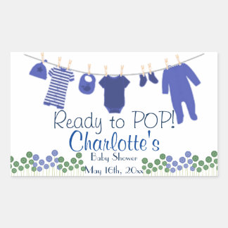 Redo till POP! Babyskor för baby Clothesline Baby  Rektangulärt Klistermärke
