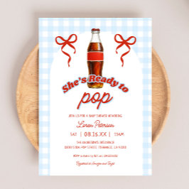 Redo till Pop Blue Boy Soda Baby Shower Inbjudningar