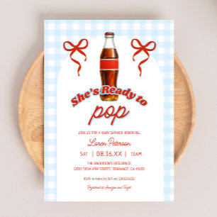 Redo till Pop Blue Boy Soda Baby Shower Inbjudningar