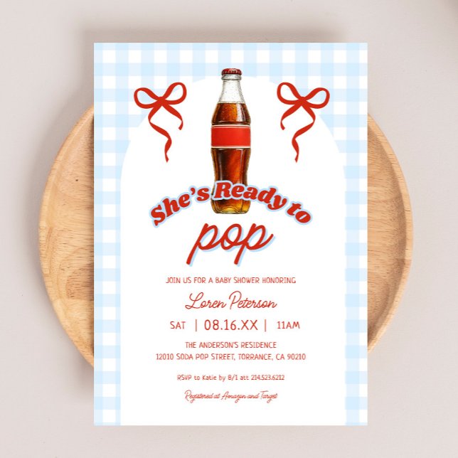 Redo till Pop Blue Boy Soda Baby Shower Inbjudningar (Skapare uppladdad)