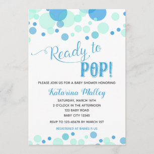 Redo till Pop! Boy Baby Shower-inbjudan Inbjudningar