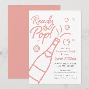 Redo till Pop Brunch och Bubly Rosé Baby Shower Inbjudningar
