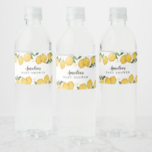 Redo till Pop, citrontemat babydusch Vattenflaskor Etikett