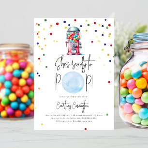 Redo till Pop Gumball Maskin Boy Shower Inbjudningar