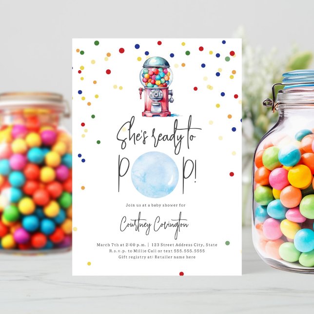 Redo till Pop Gumball Maskin Boy Shower Inbjudningar (Skapare uppladdad)