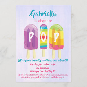 Redo till POP Ice Pops Baby Shower-inbjudan Inbjudningar