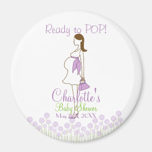 Redo till POP! Lila Silhouette Baby Shower Magnet