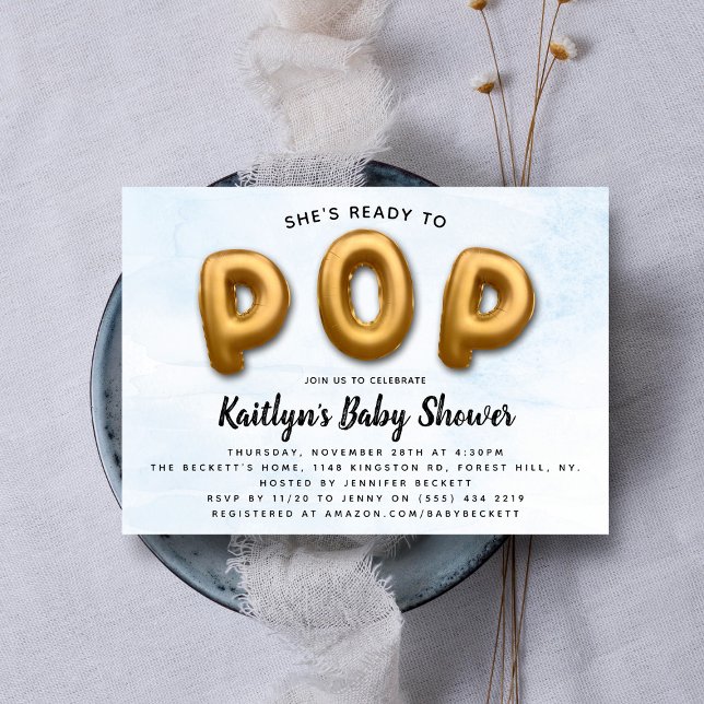 Redo till POP! Modern babystövel Inbjudningar (Skapare uppladdad)