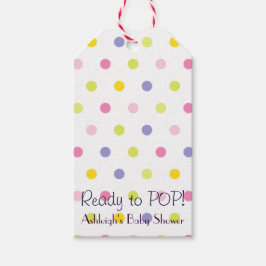 Redo till POP! Pastel Polka Dot Baby Shower Presentetikett