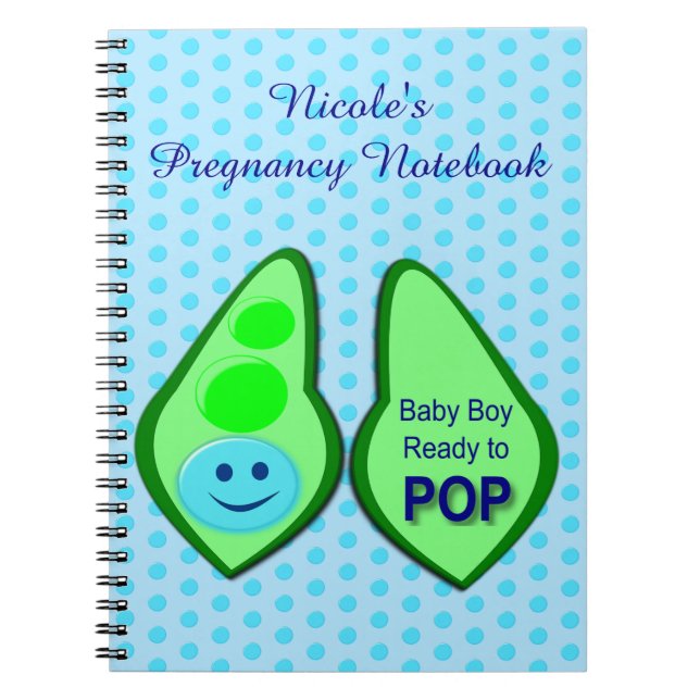 Redo till Pop Pojke Blue Pea Anteckningsbok (Framsidan)