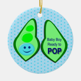 Redo till Pop Pojke Blue Pea Julgransprydnad Keramik