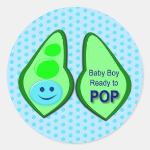 Redo till Pop Pojke Blue Pea Runt Klistermärke