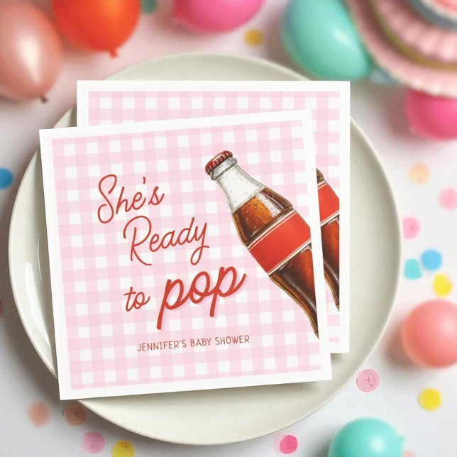 Redo till pop Soda Pop Cola Girl Baby Shower Pappersservett (Skapare uppladdad)