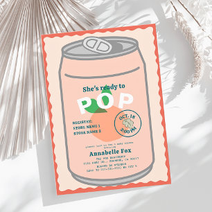Redo till Pop Soda Pop Kan Rosa Baby Shower Inbjudningar