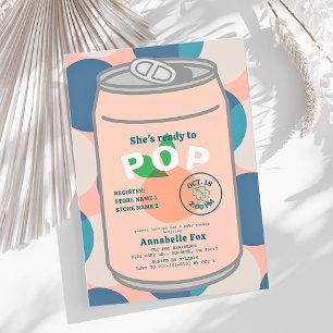 Redo till Pop Soda Pop Kan Rosa Baby Shower Inbjudningar
