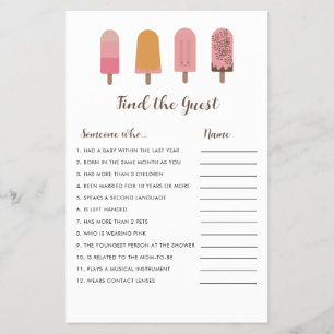 Redo till popup Baby Shower Hitta gästspel Flygblad