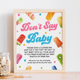 Redo till popup Baby Shower Säg inte Baby-spel Poster