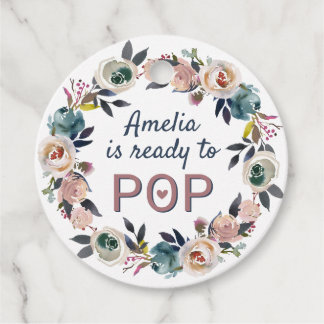 Redo till popup Baby Shower Sprinkle Popcorn Bubly Gåvor Etiketter